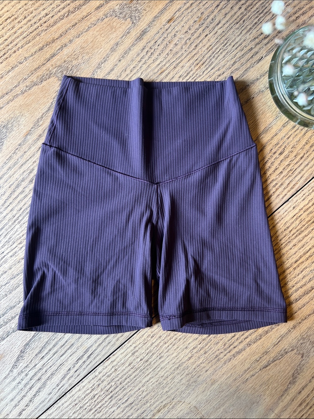 Offline by Aerie High-Waist Ribbed Bike Shorts - Deep Plum